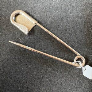 Vintage Large Safety Pin Brooch Silver Tone Kilt Shawl Punk Goth 5 inches